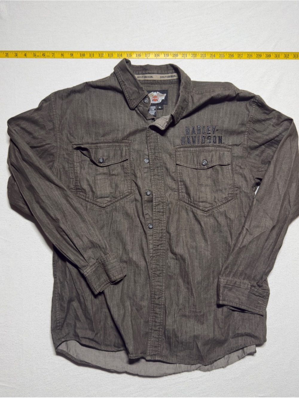 Harley-Davidson Men's Dark Brown Button-Front Shirt Jacket